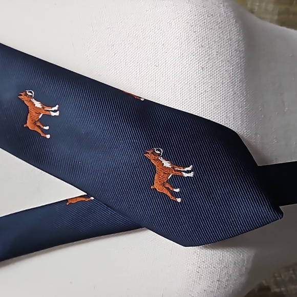 Boxer dog men's tie navy blue - Picture 1 of 4